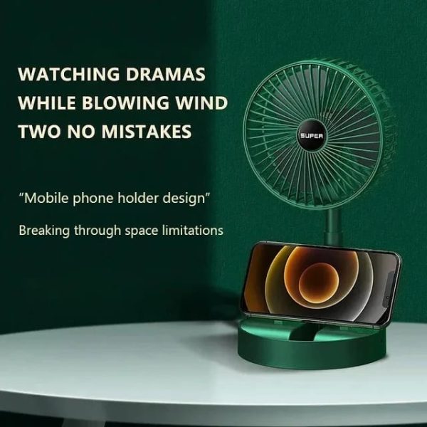 Rechargeable – Portable Telescopic Folding Fan Table Desk Fan | 3 Speeds Adjustable Height Fan (random Color)