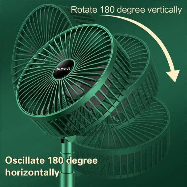 Rechargeable – Portable Telescopic Folding Fan Table Desk Fan | 3 Speeds Adjustable Height Fan (random Color)