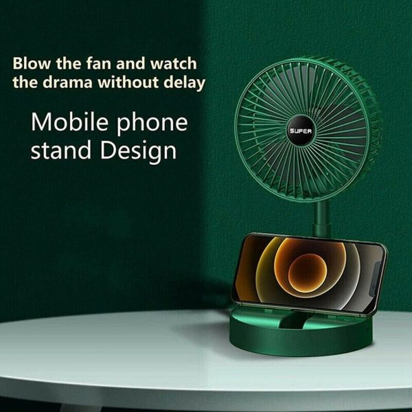 Rechargeable – Portable Telescopic Folding Fan Table Desk Fan | 3 Speeds Adjustable Height Fan (random Color)